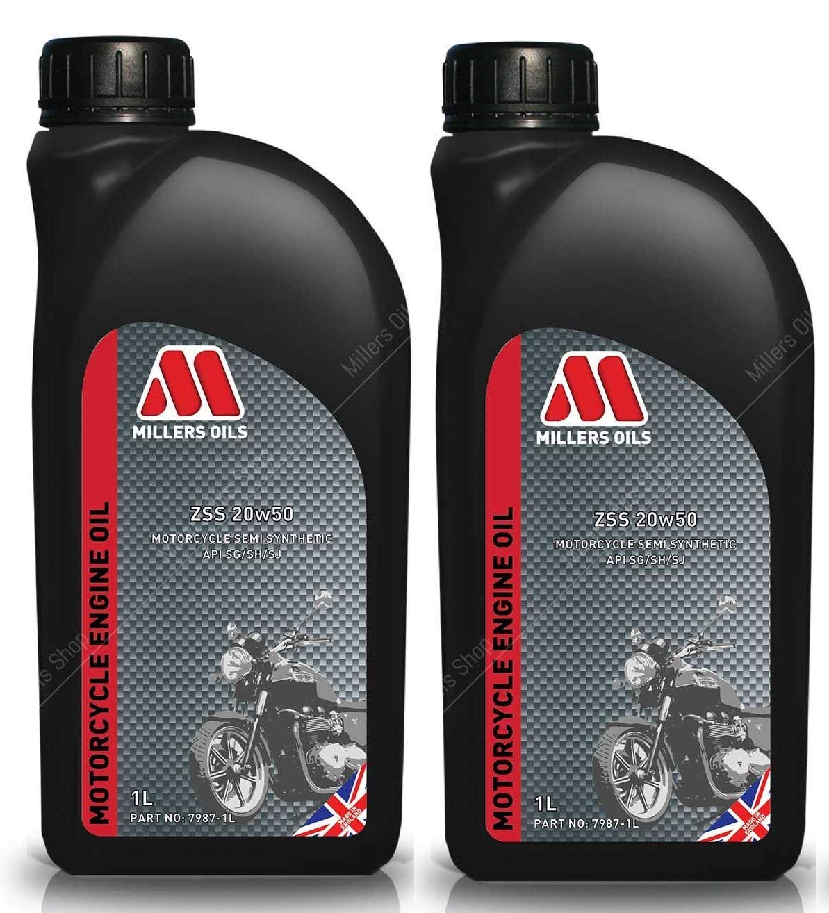 Millers Oils ZSS 4T 20W50 Aceite semisintético para Motor de Motocicleta, 2 litros
