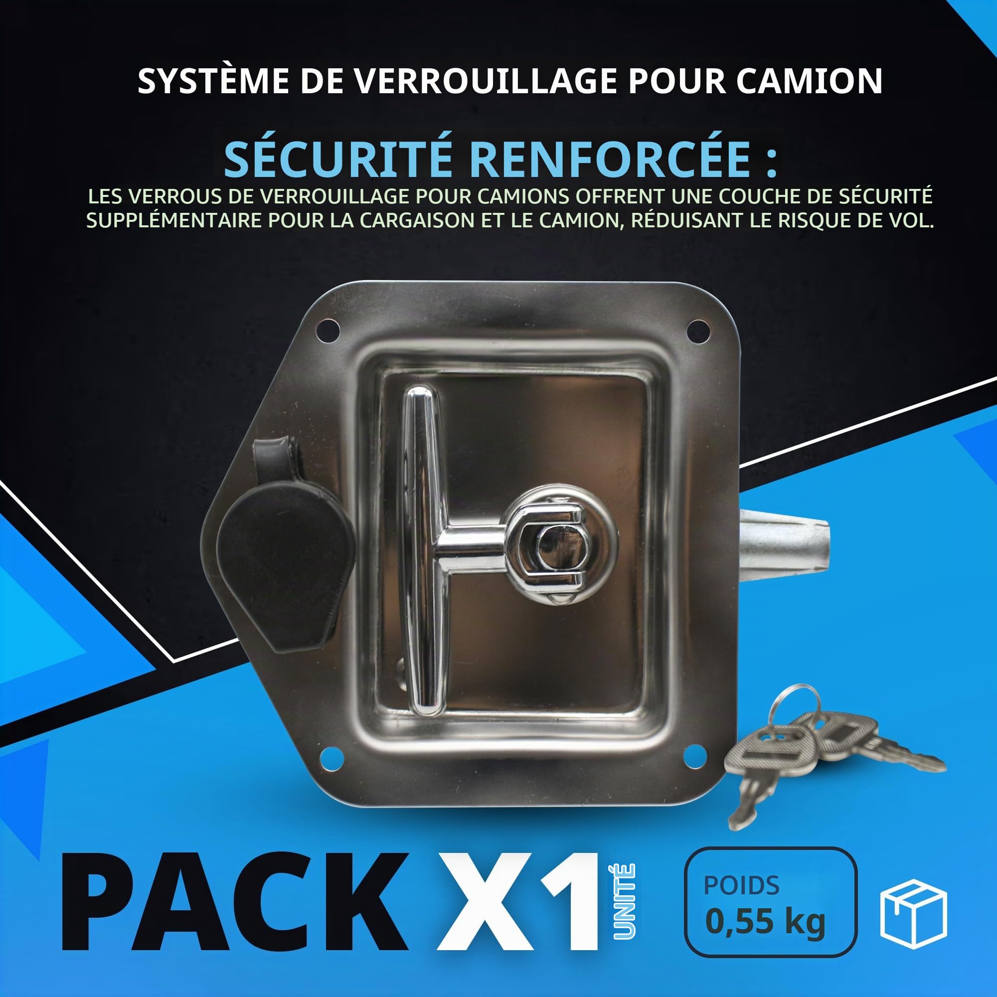 DOJA Barcelona | Serrure Remorque | Pack 1 | 40mm | Antivol Remorque | 124x121x40mm | en Acier Inoxydable | Fermeture Remorque | pour Serrure Porte Camping Car, Accessoire Remorque, Camion, Caravane