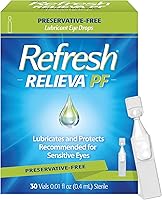 Vista 1 de Refresh Relieva PF Lubricant Eye Drops for Dry Eyes, Preservative-Free, 0.01 Fl Oz Single-Use Containers, 30 Count