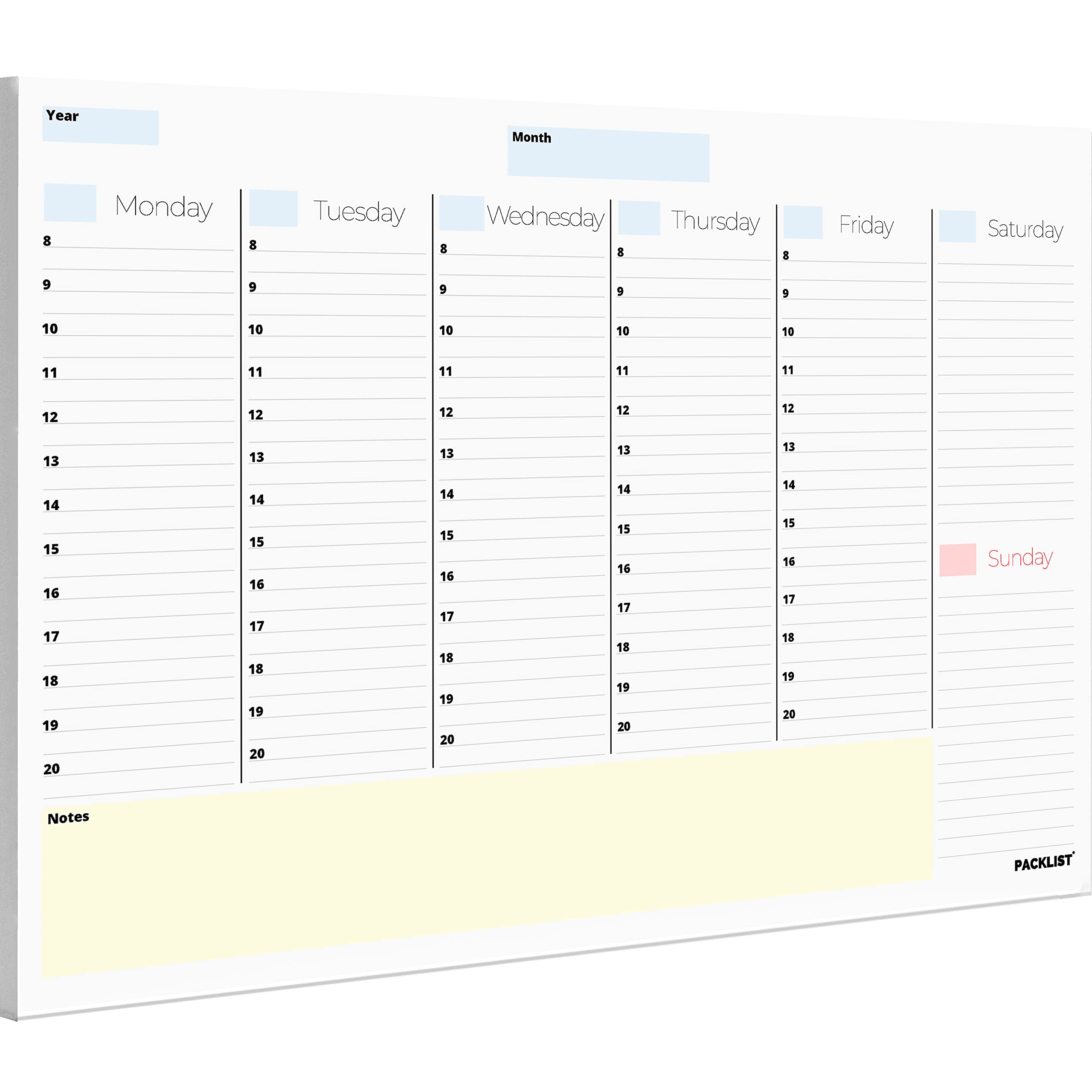 Weekly Planner Pad A4. Stylish Undated Weekly Organiser, 52 Pages for Home, Study, Work & Family Plans - Minimalistic Timetable Planner & Notes to Stay Organised & to Boost your Productivity