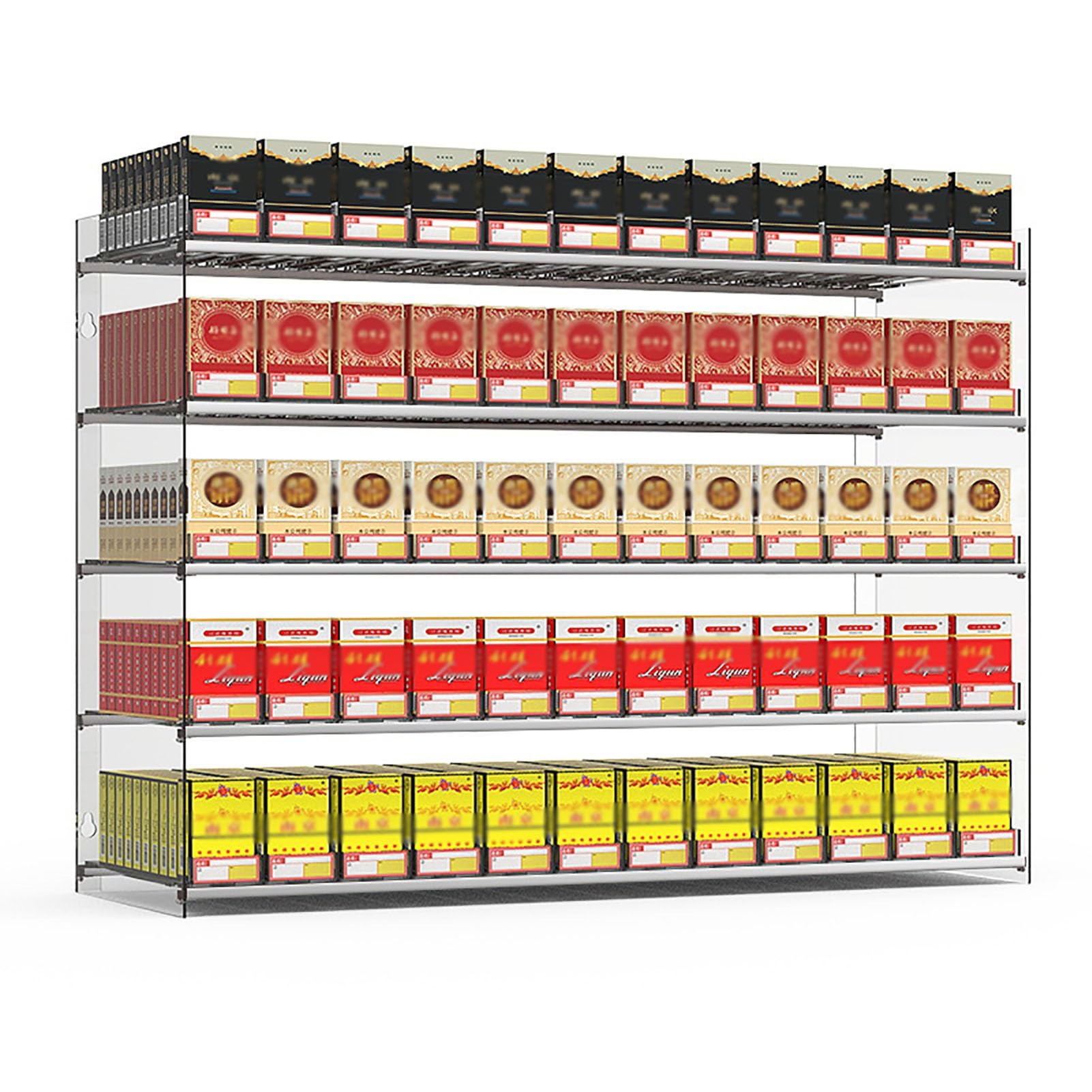 Estantes de exhibición para tabaco con empujador automático acrílico que evita el desorden en cajas