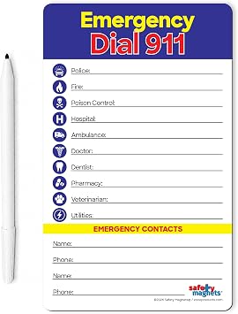 Emergency Numbers List with Marker