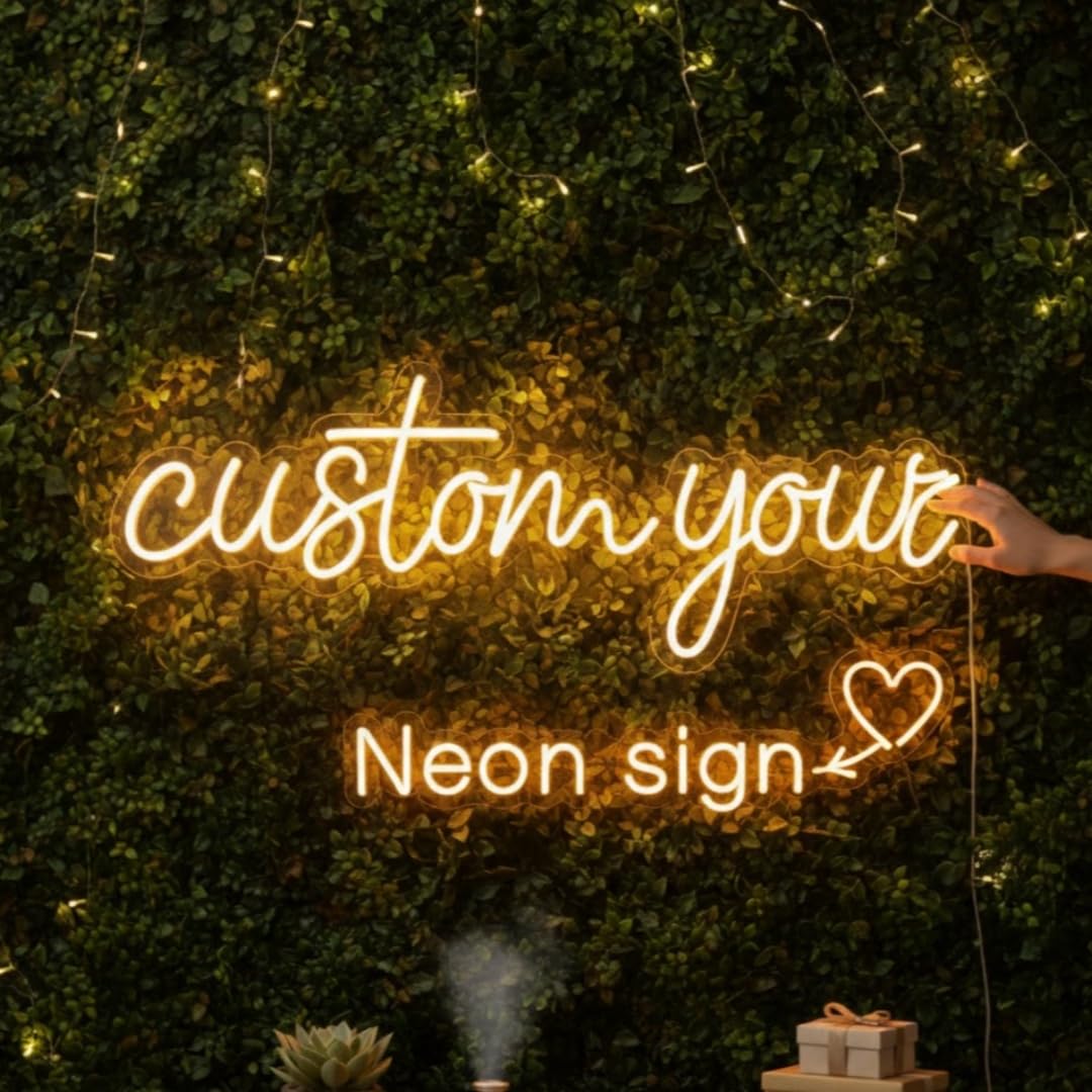 Custom Neon Signs,Personalized Handmade Large LED Neon Signs for Wall Decor Bedroom Wedding Birthday Gift Party Bar Shop Logo Decorations (Custom 3 Lines)