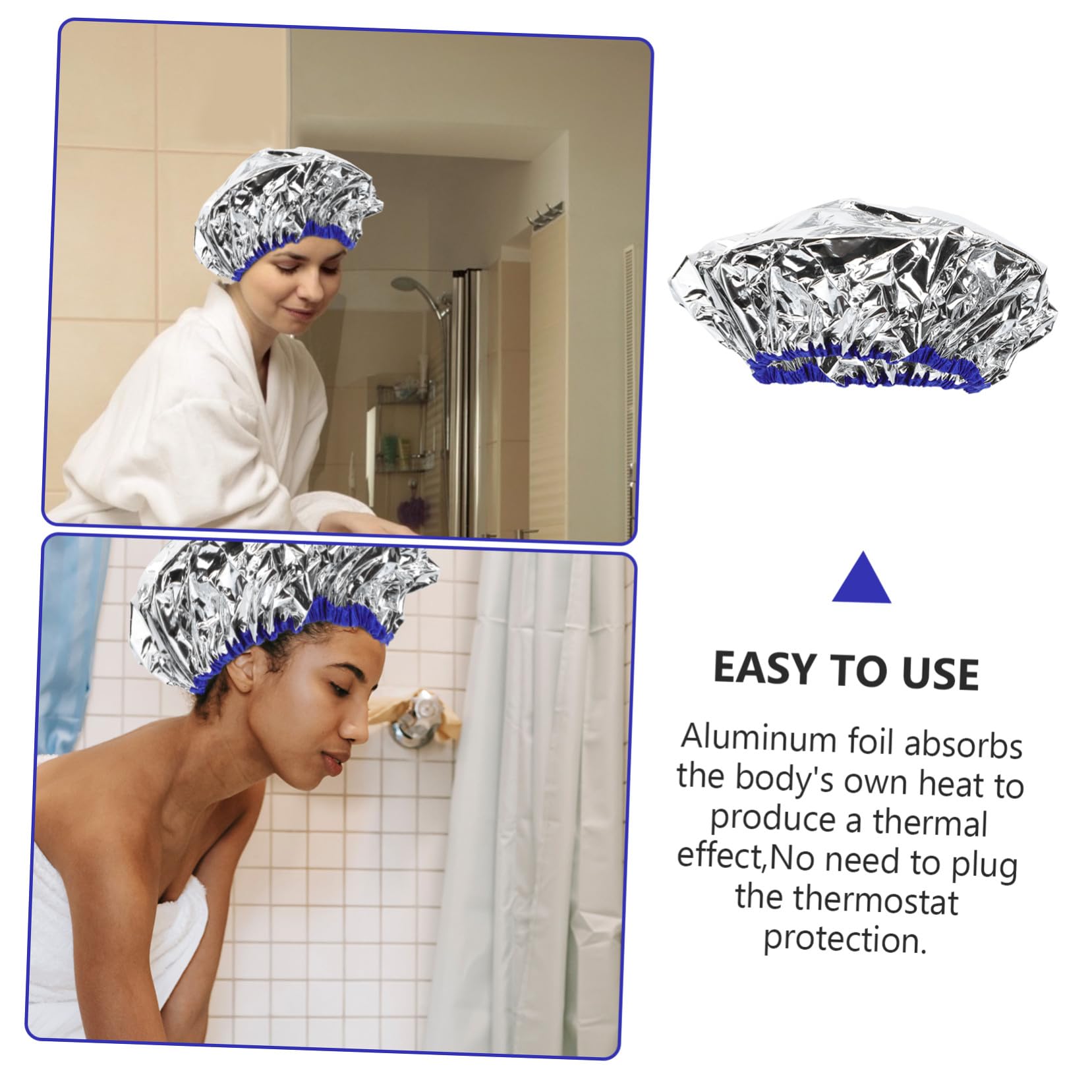 MAGICLULU 3 Piezas De Gorro De Peluquería Plateado Para Acondicionamiento Profundo A Temperatura Constante Gorros De Aluminio Para Un Fácil Procesamiento Del Cabello.