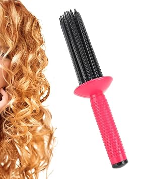 Hair Fluffy Styling Curler Curls Comb,Hair Curler Curling Make Up Brush Roller Tool Portable Comb AntiSlip Professional Round Hair Brush for Home Personal Use Travel