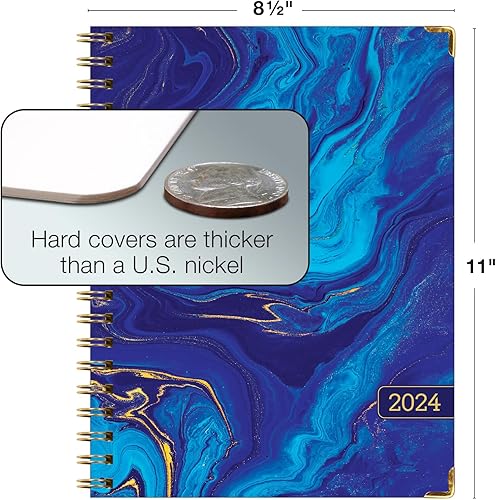 Miniatura 4 de Global Printed Products, Agenda 2024 de tapa dura (noviembre de 2023 a diciembre de 2024) Agenda diaria, semanal, mensual y anual, carpeta de