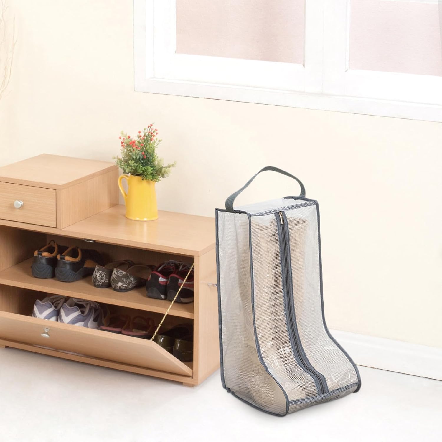 LIFKOME Boots Storage Bag Shoe Storage Pouch Large Capacity Dustproof Shoe Organizer Portable for Home Use