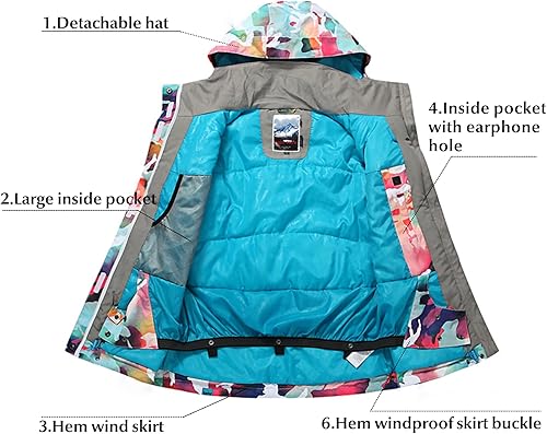 Miniatura 2 de GSOU SNOW - Traje de esquí para mujer, chaquetas de esquí. Chaqueta de snowboard. Abrigo de esquí.