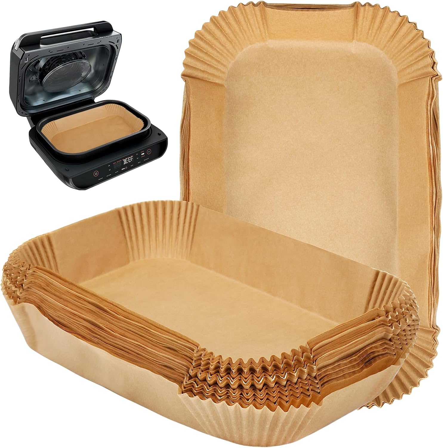 BYKITCHEN Air Fryer Liners for Ninja FG551/DG551/IG651 Foodi Smart XL Indoor Grill, Set of 100, Rectangle Air Fryer Parchment Paper Liners, Ninja Foodi XL Grill Accessories BYKITCHEN Air Fryer Liners for Ninja FG551/DG551/IG651 Foodi Smart XL Indoor Grill, Set of 100, Rectangle Air Fryer Parchment Paper Liners, Ninja Foodi XL Grill Accessories