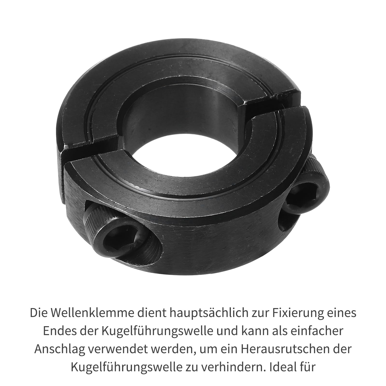 QUARKZMAN 2 Stück Stellringe 19mm Bohrung 38mm AD 13mm Breite Kohlenstoffstahl Tiefenanschlagringe Doppelt Geteilter Wellenringe für Zahnradbaugruppe Auto Eisenbahn CNC Maschine Schwarz