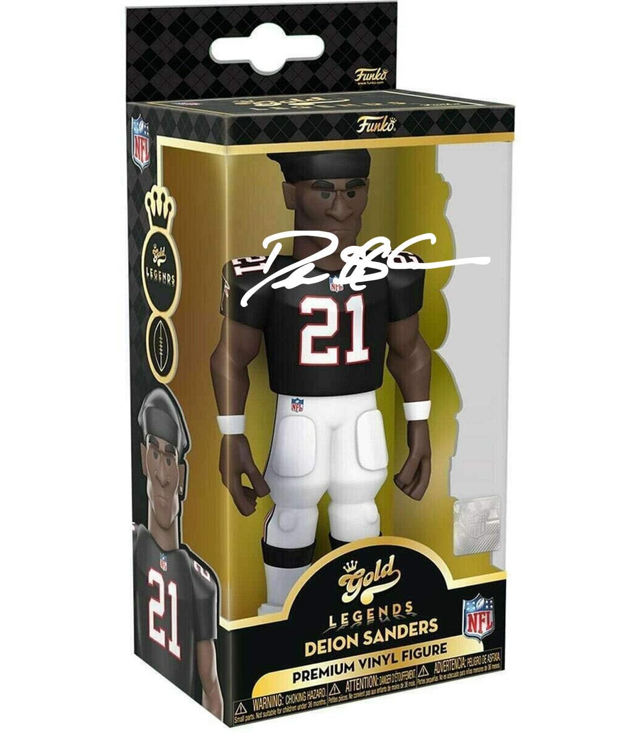 Deion Sanders Gold 5 Inch Facsimile Signed Reprint Laser
