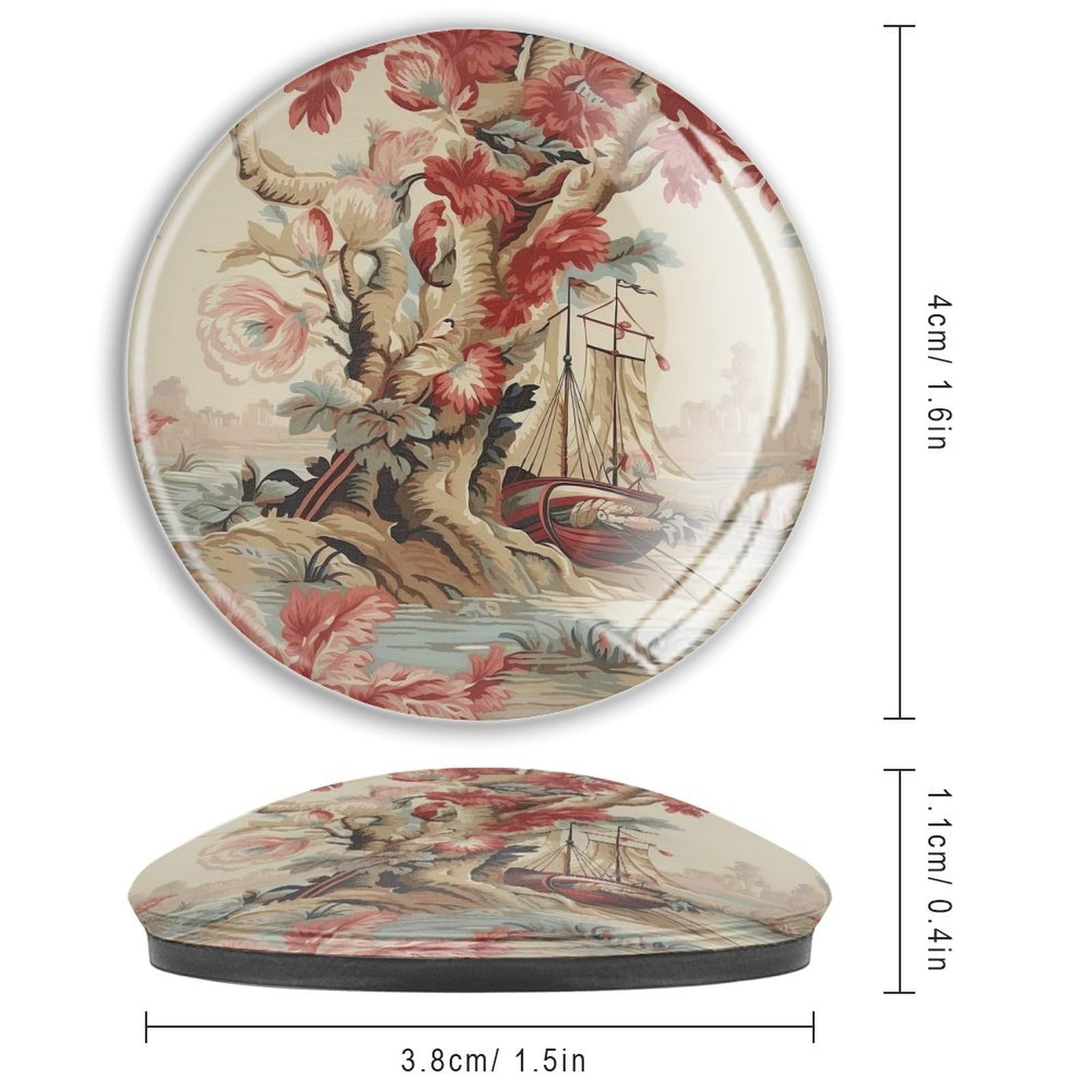 Chinoiserie - Imanes de vidrio para refrigerador, imanes fuertes y antiguos, imanes tradicionales orientales para nevera, imanes fuertes para pizarra, aula, cocina, oficina, 4 unidades