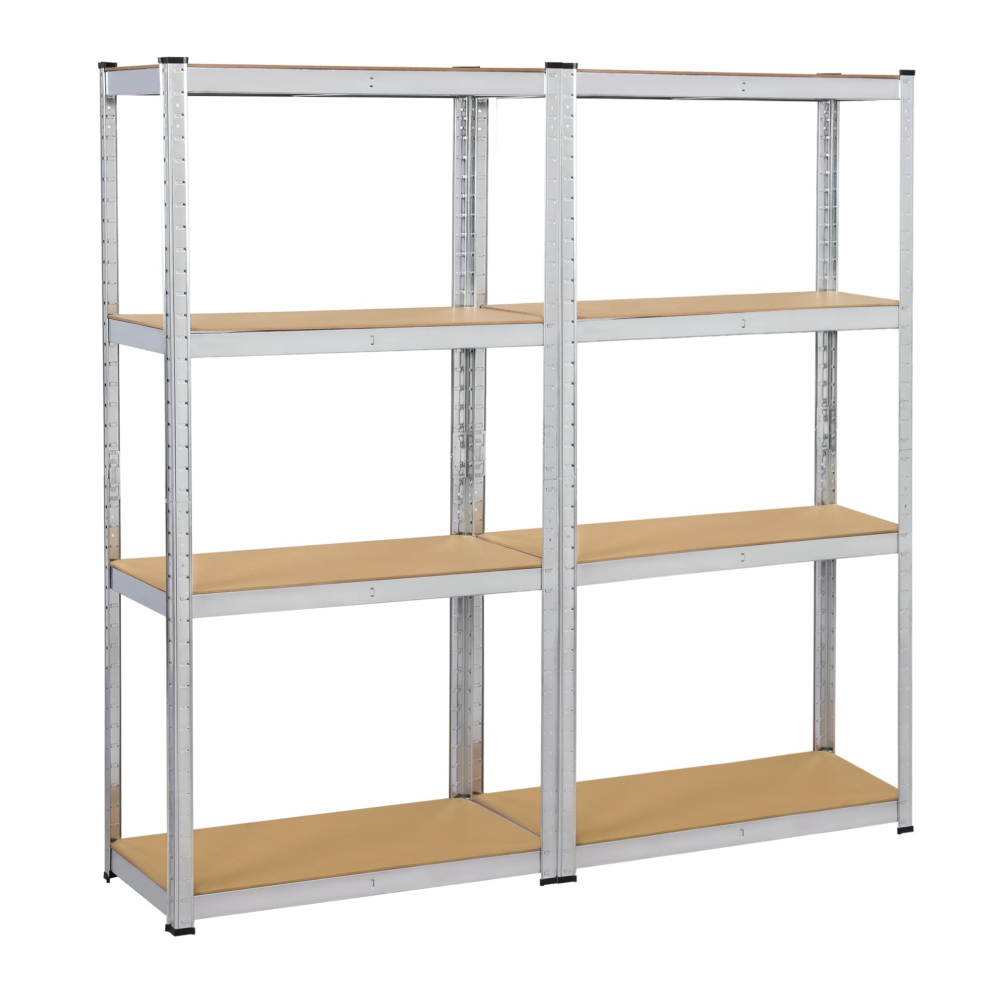 Yaheetech Set di 2 Scaffali Metalliche Scaffalature a 5 Ripiani 160×80×40 cm per Garage Cucina Negozio in Metallo Zincato e Legno MDF