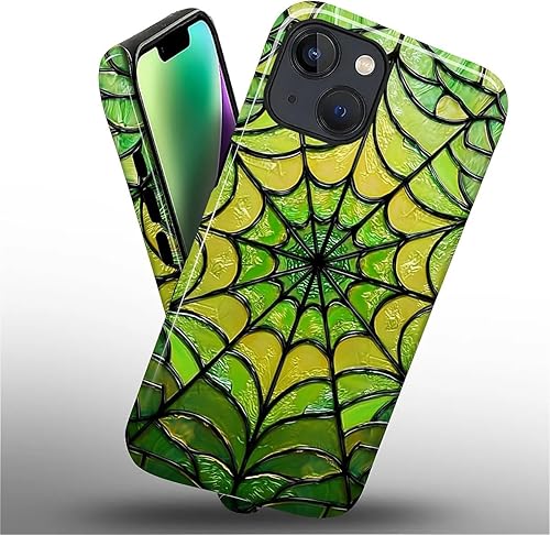 Miniatura 695 de Funda para iPhone 11 Pro Funda, Diseño de Patrón de Mosaico de Vidrio en Tono Verde - Protección Dual Híbrida Silicona + PC Duro Resistente a Golpes
