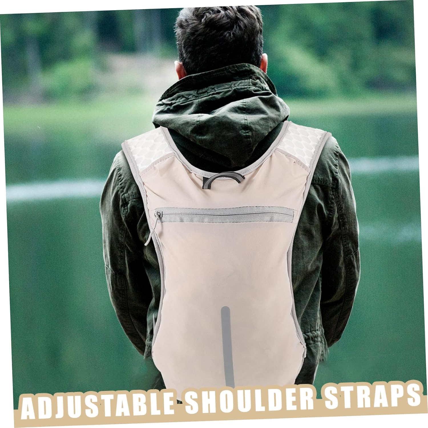 Toyvian Running Backpack Vest for Outdoor Sports Adjustable Hydration Pack with Phone Holder Lightweight Breathable Design with Reflective Strips for Night Safety for Running Hiking