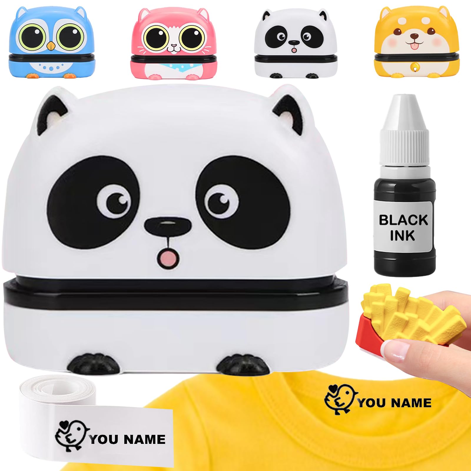OUYOOLE Name Stamp for Kids Clothing, Custom Seal with Refill Ink, Personalized Name Stamp for Clothes โ image 1