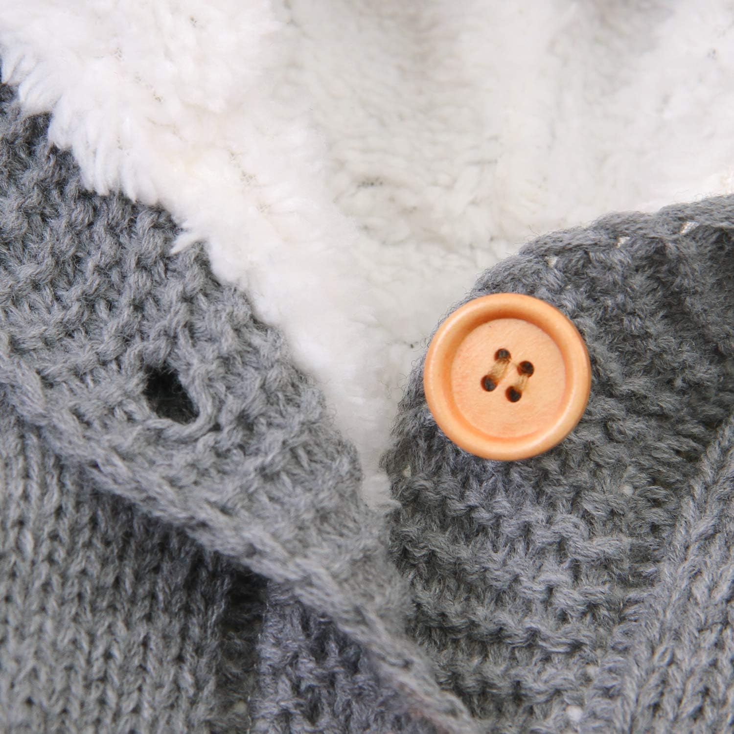 Hadetoto Baby Sweater Romper Warm Knit Hooded Jumpsuit Long Sleeve One Piece Outfits: Clothing