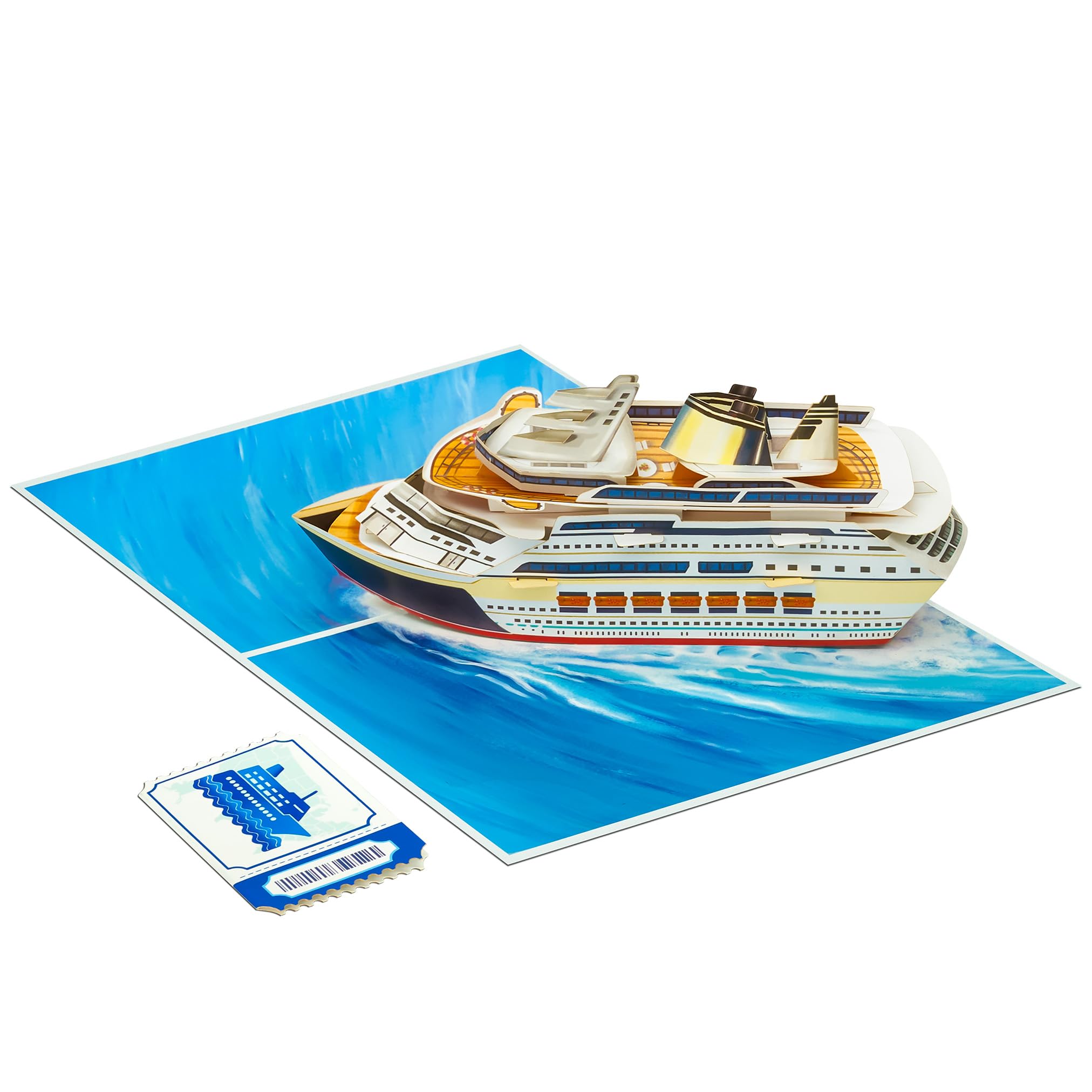 POPWOW Tarjeta desplegable de crucero, viajes, océano, tarjetas de felicitación 3D, regalo para el día del padre, jubilación, cumpleaños, papá, abuelo, hombres, compañeros de trabajo, jefe, 5 x 7