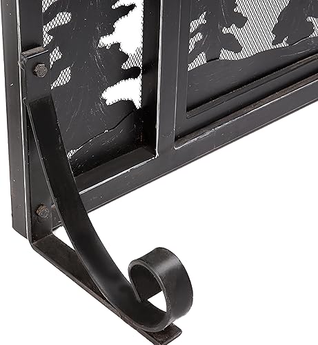 Miniatura 9 de Plow & Hearth - pantalla para chimenea de acero y metal con puerta, 44 נ12.5 נ33 pulgadas, negra