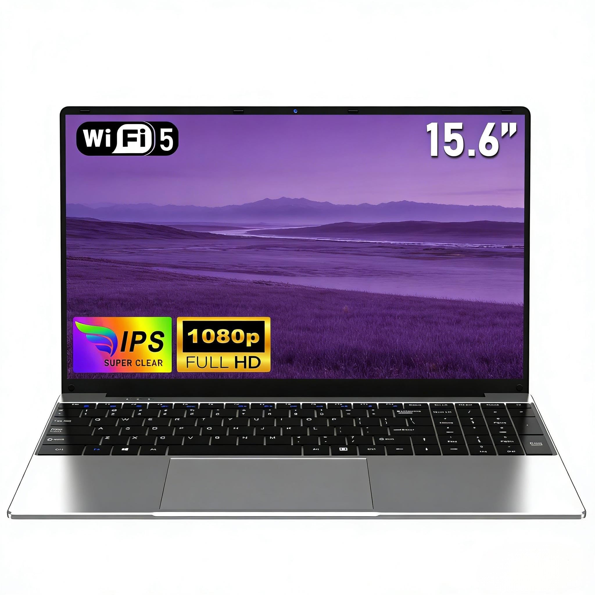 NAIKLULU Pc Portatile 15,6 Pollici 4425Y Processore, 8GB RAM 256GB SSD Laptop Computer Portatile 2026, Schermo FHD 1920x1080P, Batteria 5000mAh, Slot Scheda TF