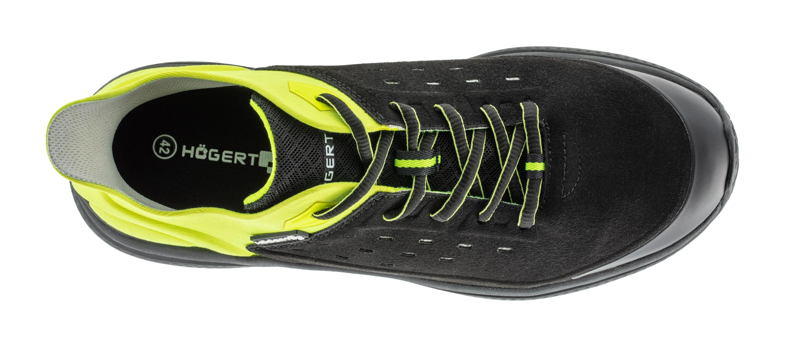 Högert Technik, Sauten Leichte Sicherheitsschuhe O1 FO SR Schwarz/Gelb Hi-Vis 42, Scarpe Antinfortunistiche Leggere, Nero Giallo, EU
