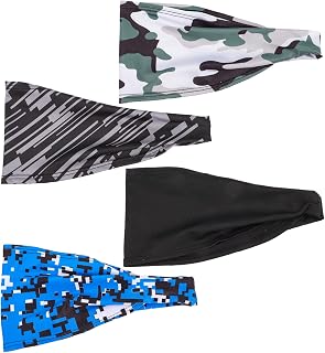 Gatuida Faixa De Suor 4Pcs Faixas De Cabelo Absorventes De Suor Confortáveis Faixas De Cabeça Esportivas Masculinas Faixas De Treino Bandanas De Treino