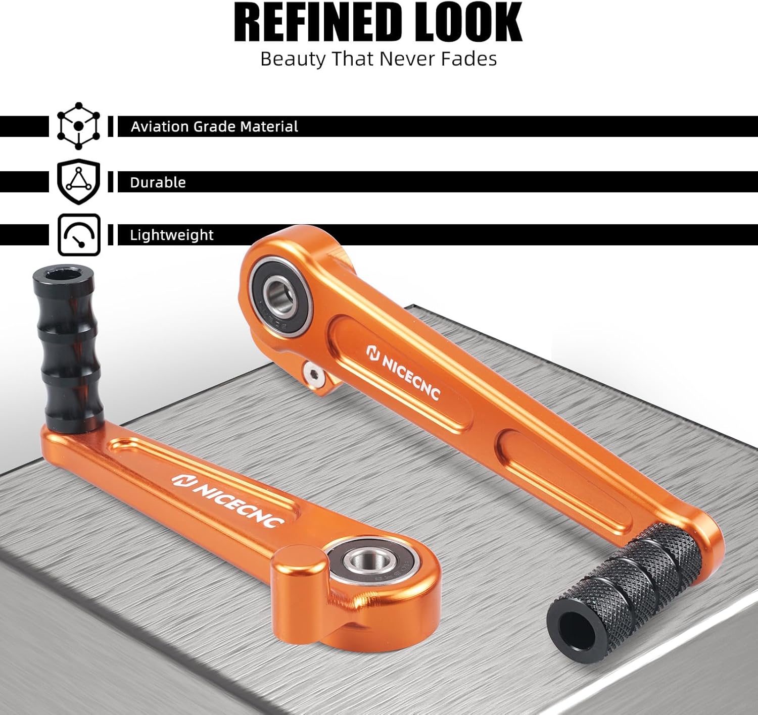 NICECNC Orange Brake and Clutch Gear Footrest Shifting Rod Compatible with 125/250/390 Duke 2017-2023, 200 Duke 2020-2023