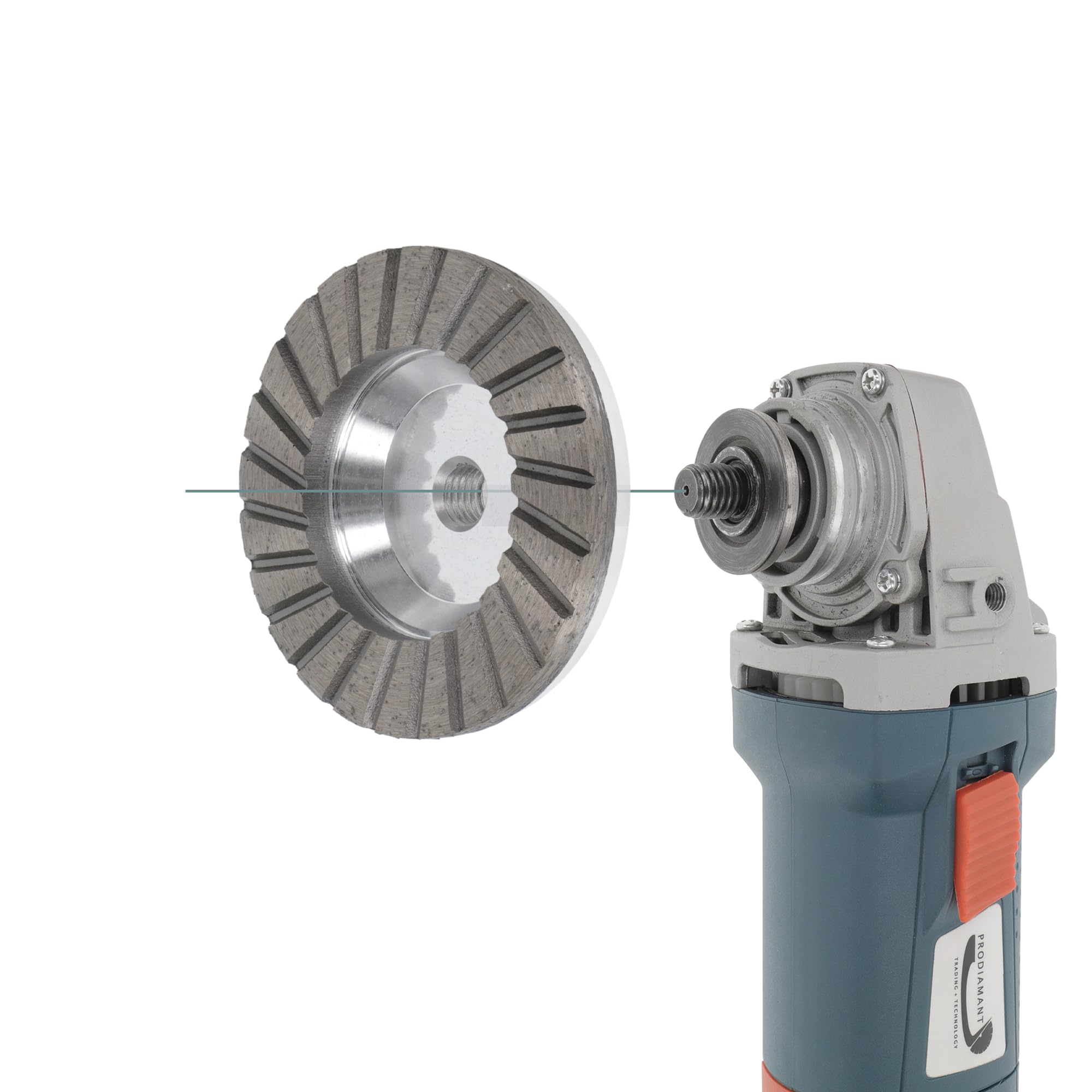 PRODIAMANT Premium diamentowa ściernica granitowa 100 mm x M14 ściernica diamentowa PDX82.907 100 mm pasująca szlifierka kątowa, wspornik z aluminium