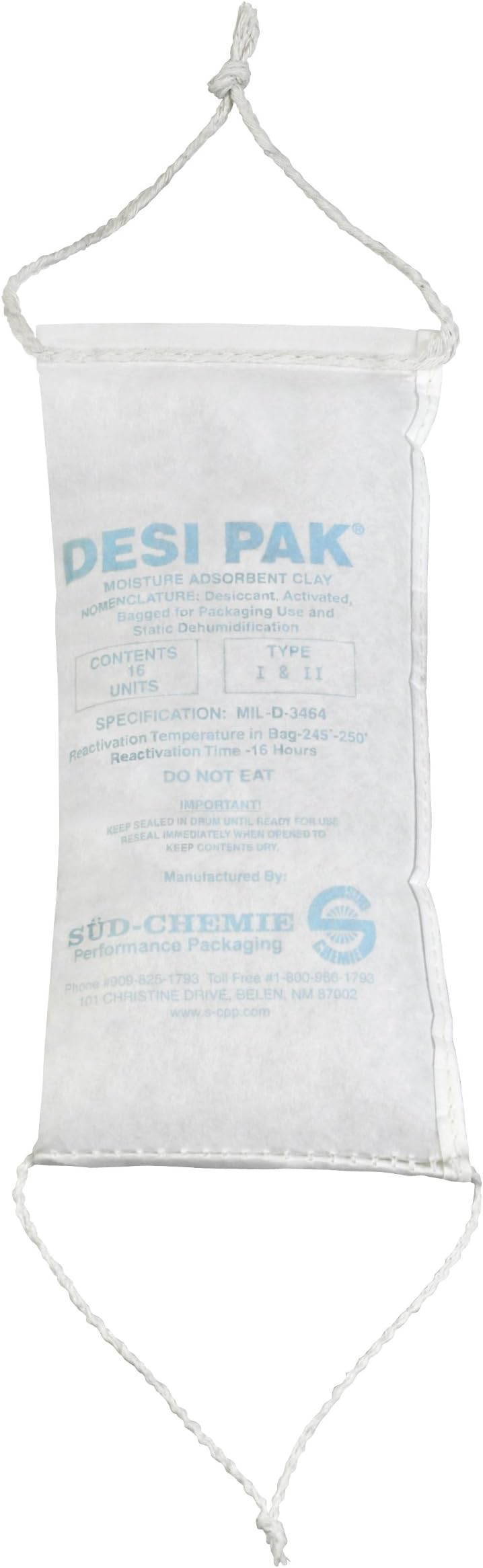 Desi Pak Container Dri II String Sewn Desiccant Bags, 4 3/4" x 9 1/2" x 1 1/2", Pack of 150 (COND14)