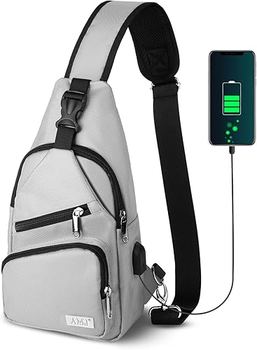 Miniatura 1 de AMJ Bolso bandolera para hombre, mochila de hombro casual, mochila de pecho para senderismo y viajes