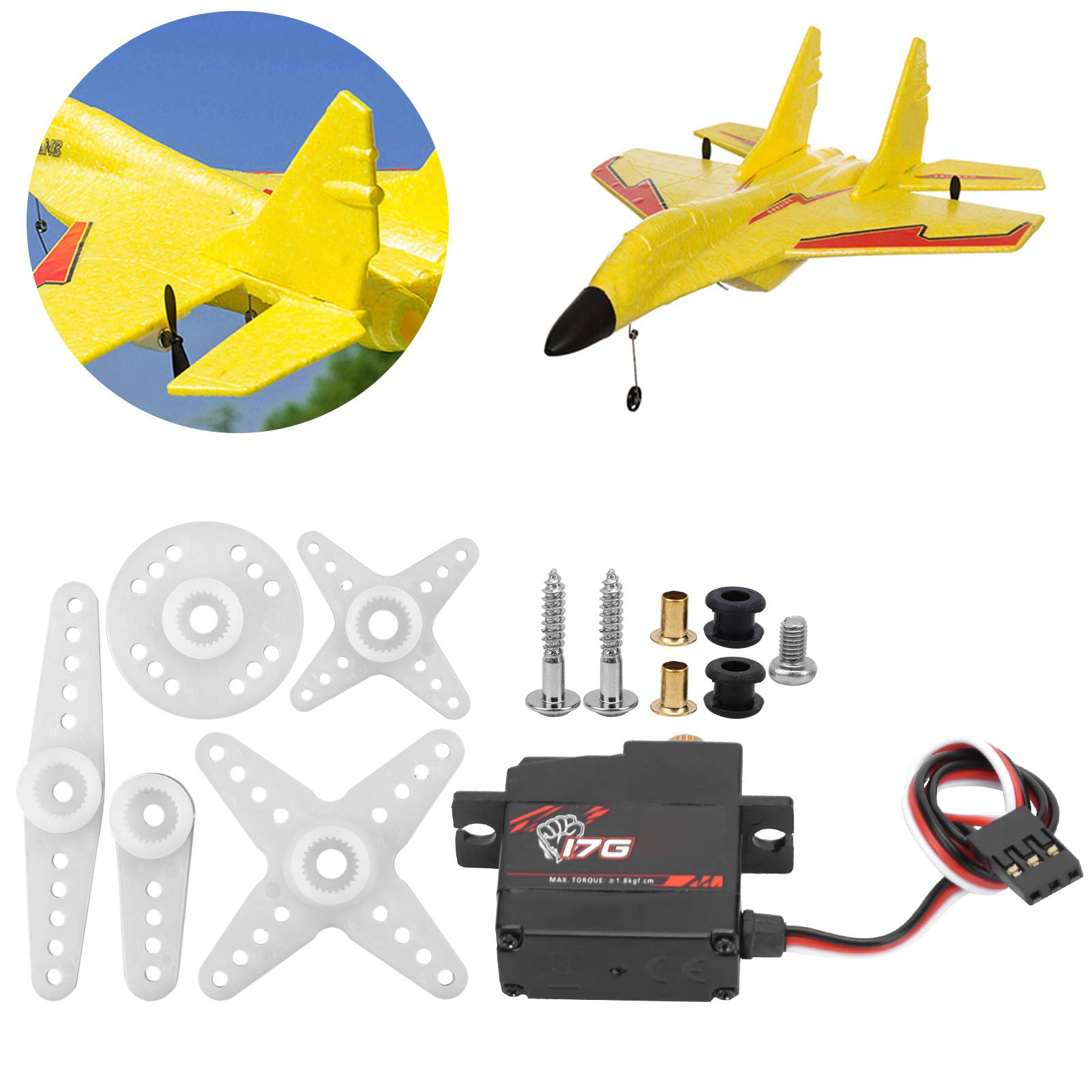 HERCHR Servo con Ingranaggi in Metallo 17g Servo Digitale RC ad Alta Coppia Impermeabile con Ingranaggi Metallo per Modelli RC ad Alta velocità Scala 1/18, Auto, aeroplani, Robot e Barche