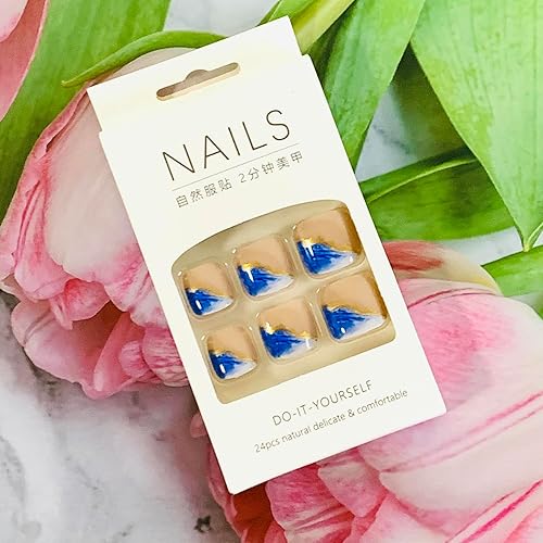 Miniatura 258 de Uñas postizas a presión con diseños de diamantes de imitación, uñas postizas reutilizables de cobertura completa con pestaña adhesiva, uñas postizas