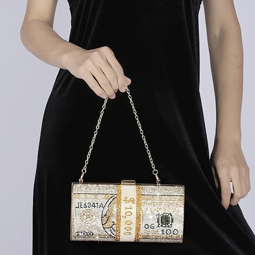 Miniatura 7 de Bolso de mano con diamantes de imitación para mujer, bolsos de noche de cristal, monedero con diamantes brillantes para bodas y fiestas, gold1