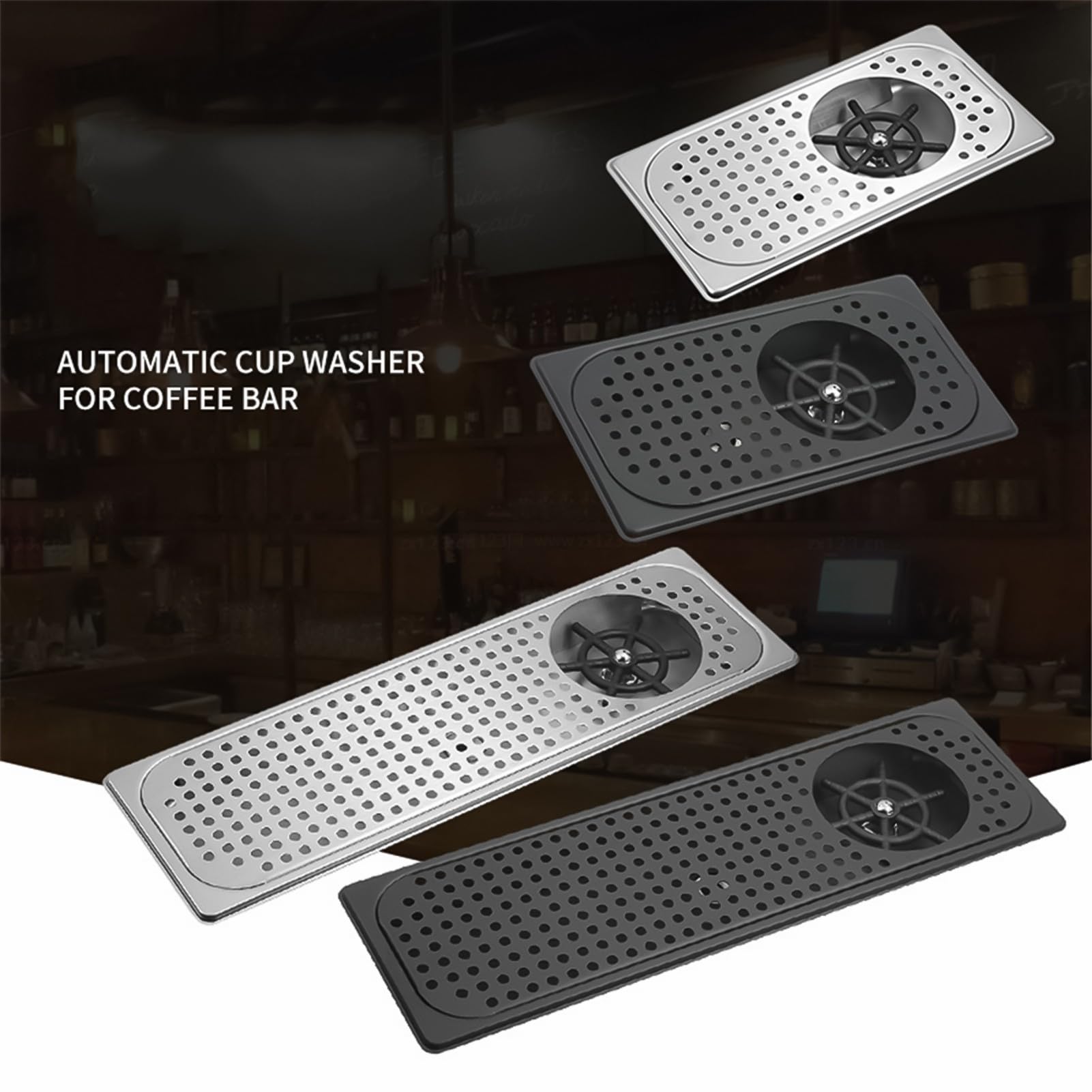 Rotary Jet enjuagador de Vidrio para fregaderos de Cocina, lavavasos y limpiadores de Botellas de bebé Grifo enjuagador de Vidrio para el hogar de Cocina y Bar Fregadero Accesorios(Silver,A)