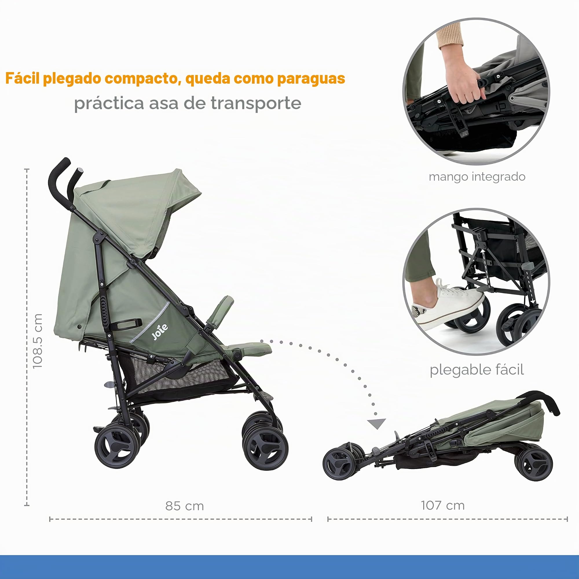 joie Laurel Nitro LX - Cochecito deportivo (7,7 kg, ideal para viajes)