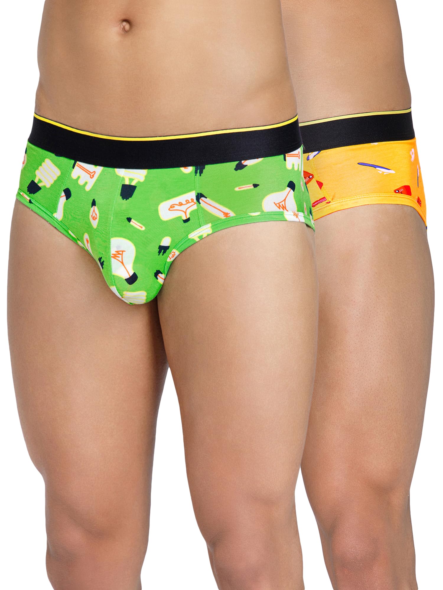 bummer Men's Printed Micro Modal Briefs Underwear | Ultra Soft & Breathable | Combo Pack of 2-picture-25