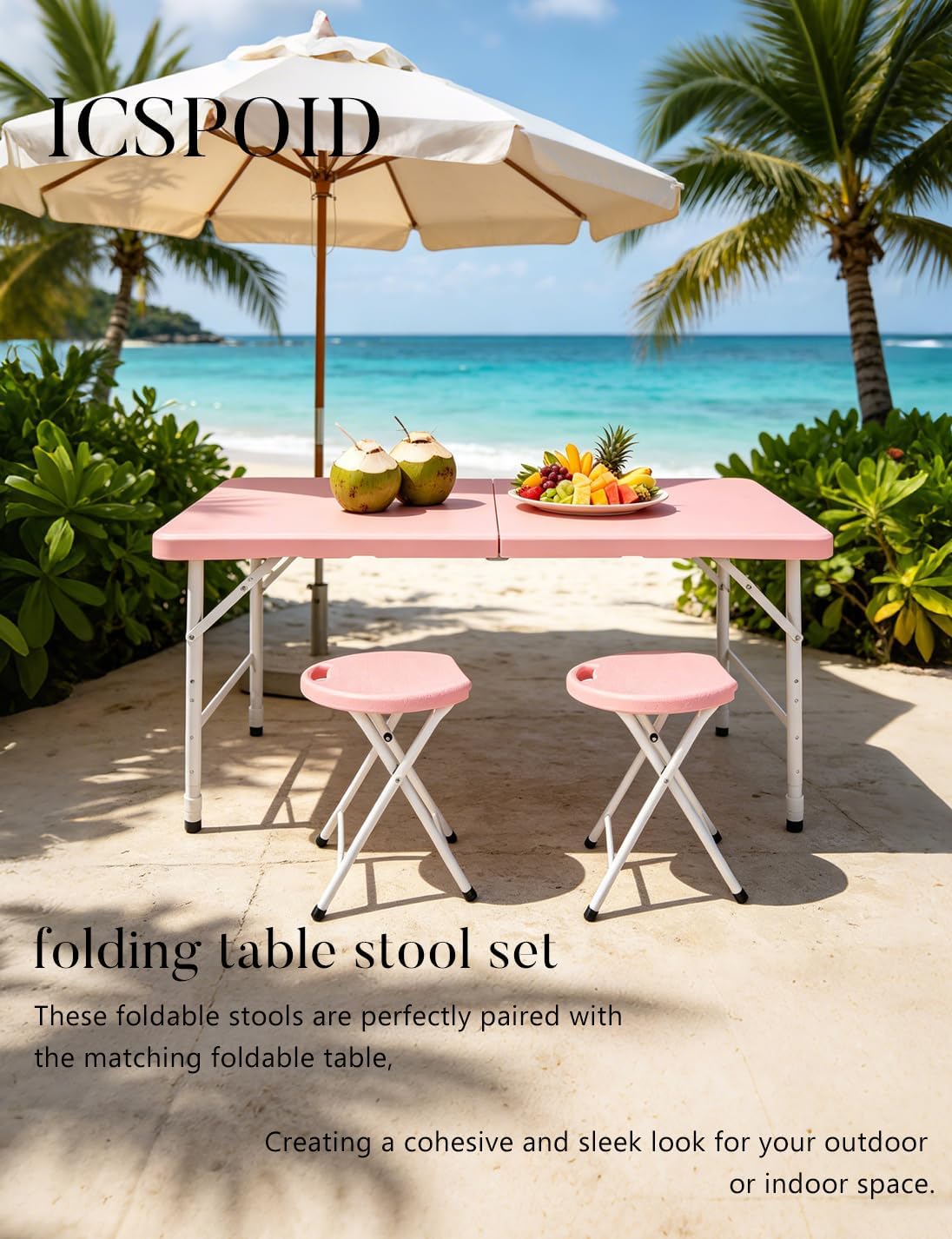 18 Inch Folding Stool with Handle, Folding Chair, 600 lbs Capacity Portable Foldable Bar Stool with Non-Slip Feet, Collapsible Stool for Indoor Outdoor Use
