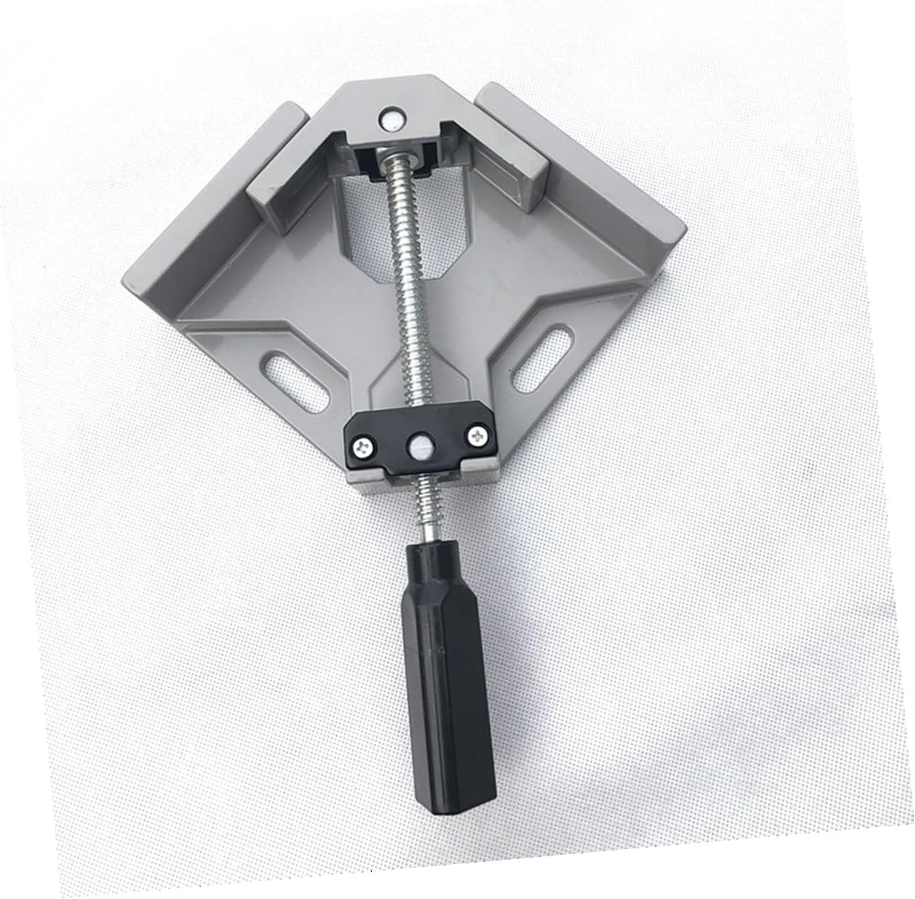 Right Angle Woodworking Clamp Single Handle Aluminum Alloy Corner Welding Pliers with Adjustable Rotating Spindle for Framing Cabinet Making and Furniture Installation