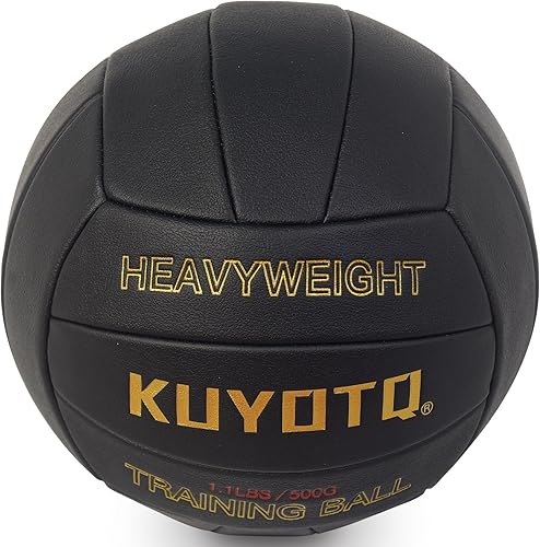 Miniatura 8 de KUYOTQ 1.1 libras, tamaño oficial 5, de cuero compuesto suave, pesado, para voleibol, entrenador de voleibol (desinflado)