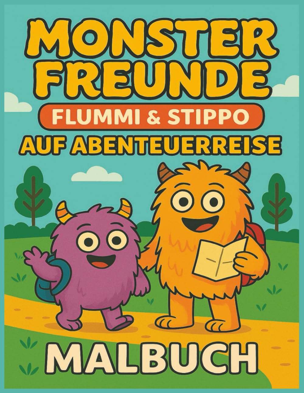 Monsterfreunde – Flummi & Stippo auf Abenteuerreise | Malbuch: Ein liebevolles Kinder-Malbuch mit 50 Ausmalbildern und 5 spannenden Rätseln, süßen Monstern und ganz viel Fantasie!