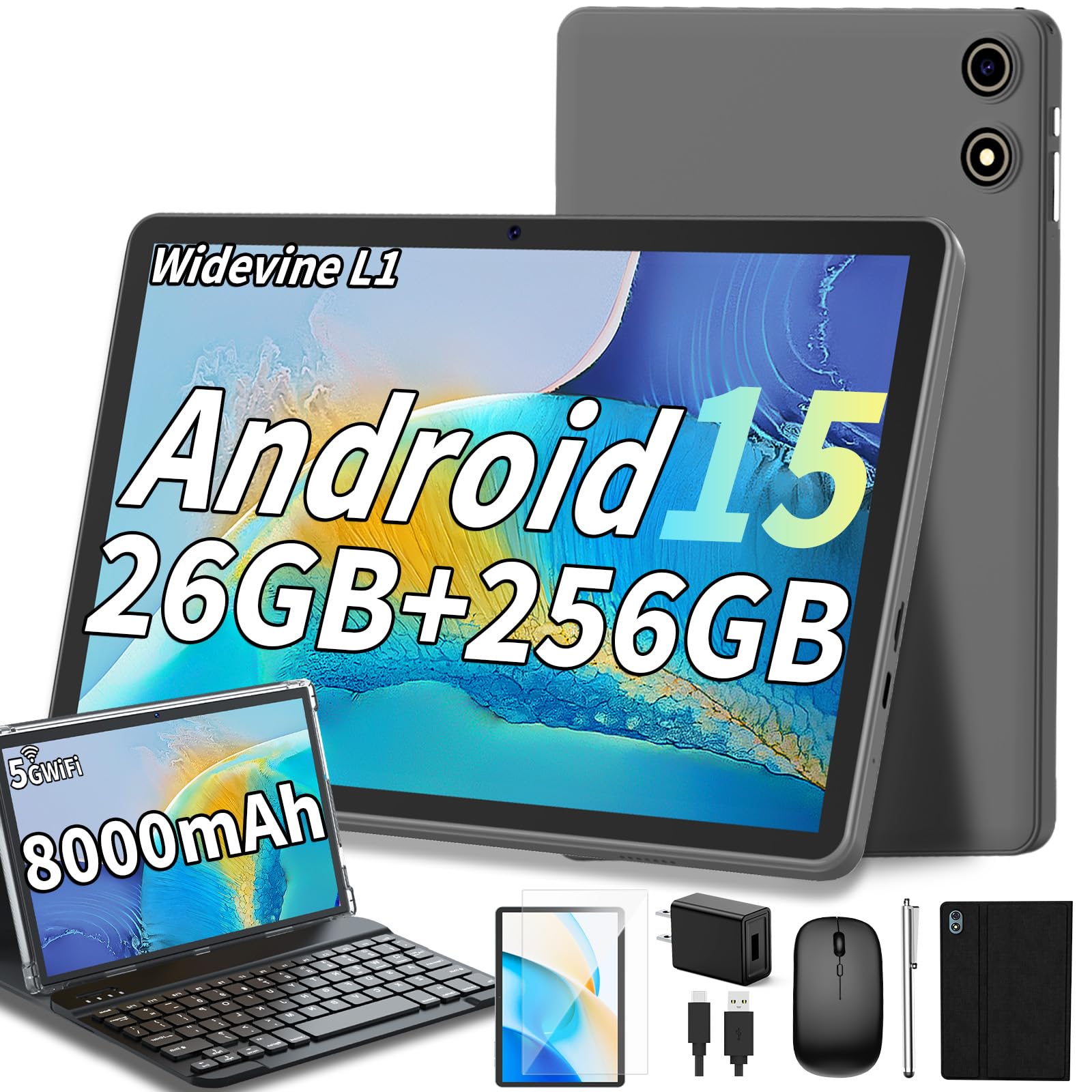 Amazon.com : YLEEBG Android 15 Tablet, 26GB + 256GB (2TB