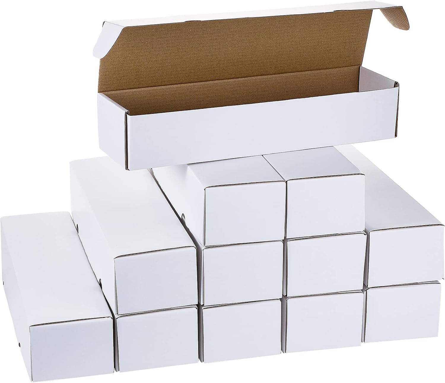 Gersoniel 12 Pack Card Storage Box Each 800 or 400 Count Card Collector Organizer Holders Box for Trading and Gaming, Football, Baseball, Sport, Game(14 x 2.7 x 3.6 Inch,White)