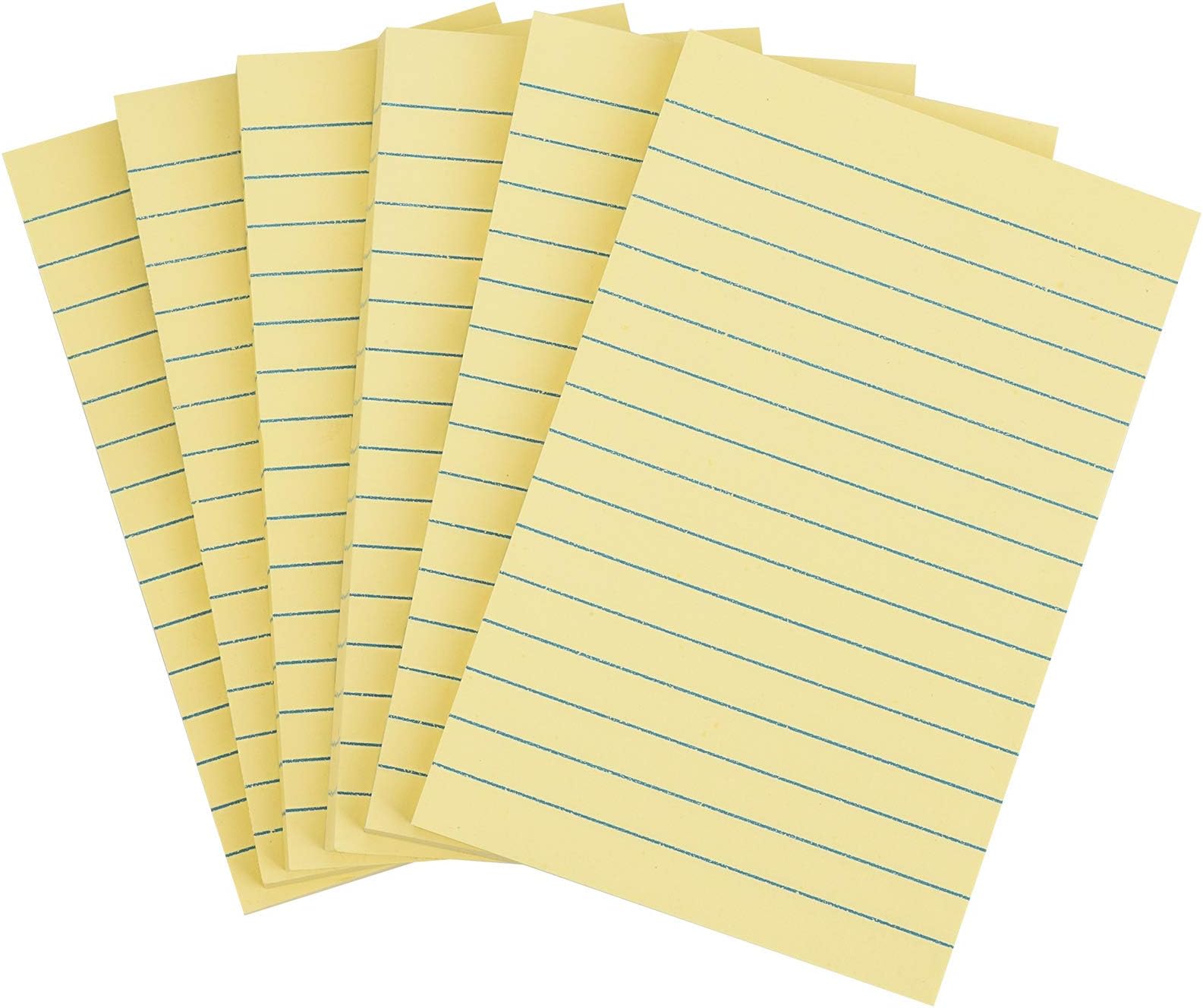 Postit Large Notes, Assorted Neon Colours, Lined, 101 mm x 152 mm, 100