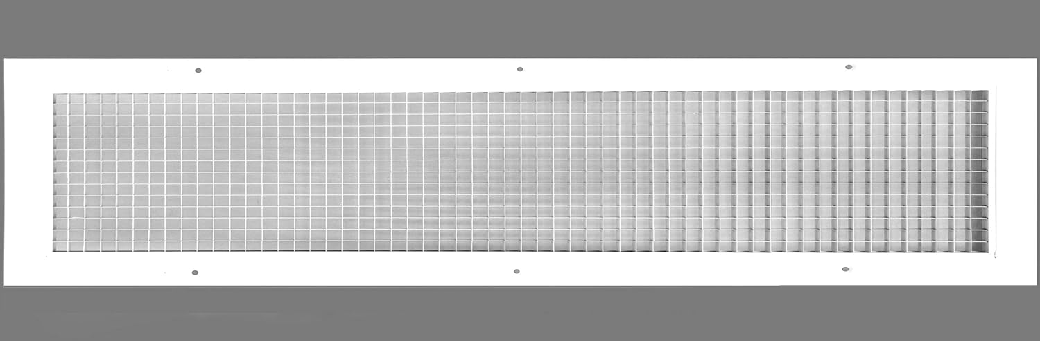 8" x 32" or 32" x 8" Cube Core Eggcrate Return Air Grille - Aluminum Rust Proof - HVAC Vent Duct Cover - White [Outer Dimensions: 10.75] 8 x 32