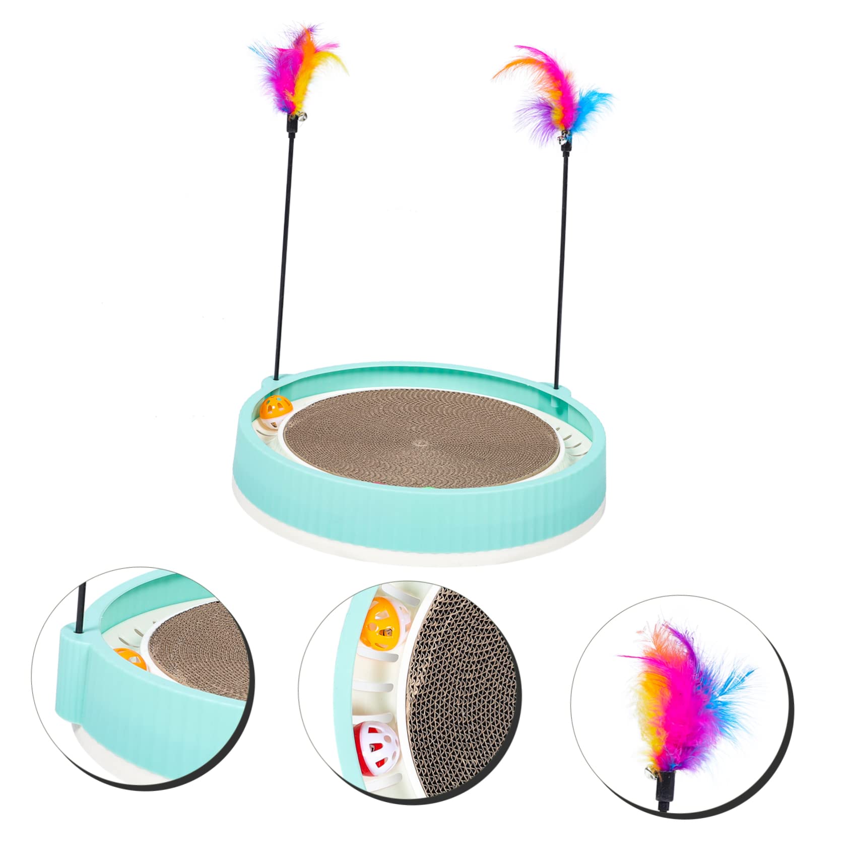 TOYANDONA Katzen Kratzbrett Mit Spielball Interessante Kratzmatte Für Katzen Multifunktionales Katzenzubehör Zur Krallenpflege Und Farbiger Kratzspielplatz Für Haustiere