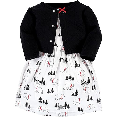 Hudson Baby Baby Girls' Quilted Cardigan and Dress