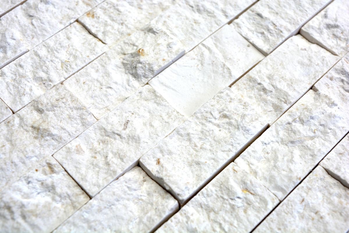 caliza Piedra natural Ladrillo Blanco 3d pared baño cocina