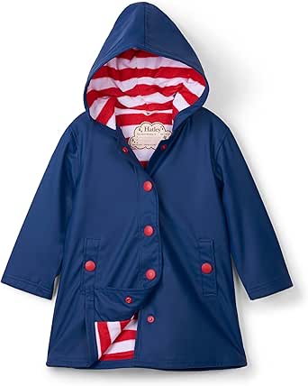 Giacca Impermeabile Bambina Hatley Splash – Rosso E Blu, Foderata, Senza PVC, Per La Pioggia - 3