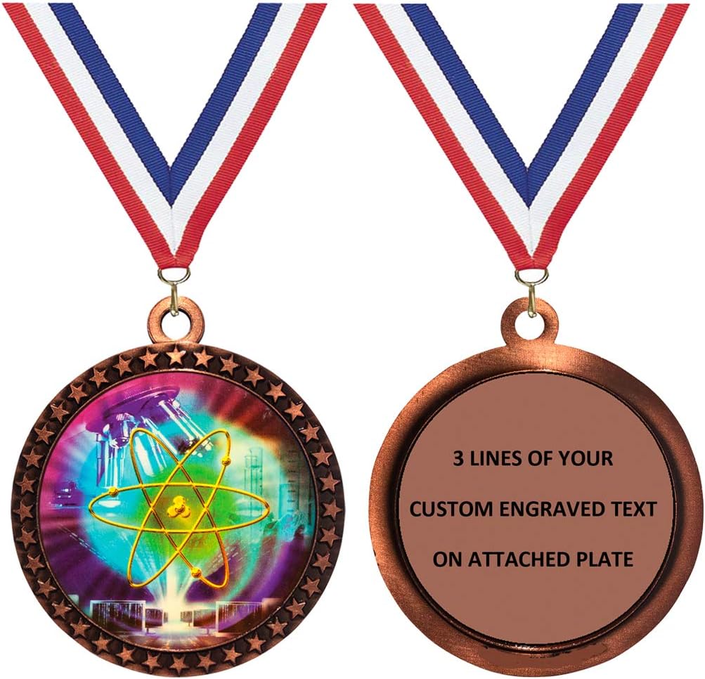 Express Medals Engraved 1 to 50 Packs Engraved Science Bronze Medal Trophy Award with Personalized Custom Text LD212-MY438