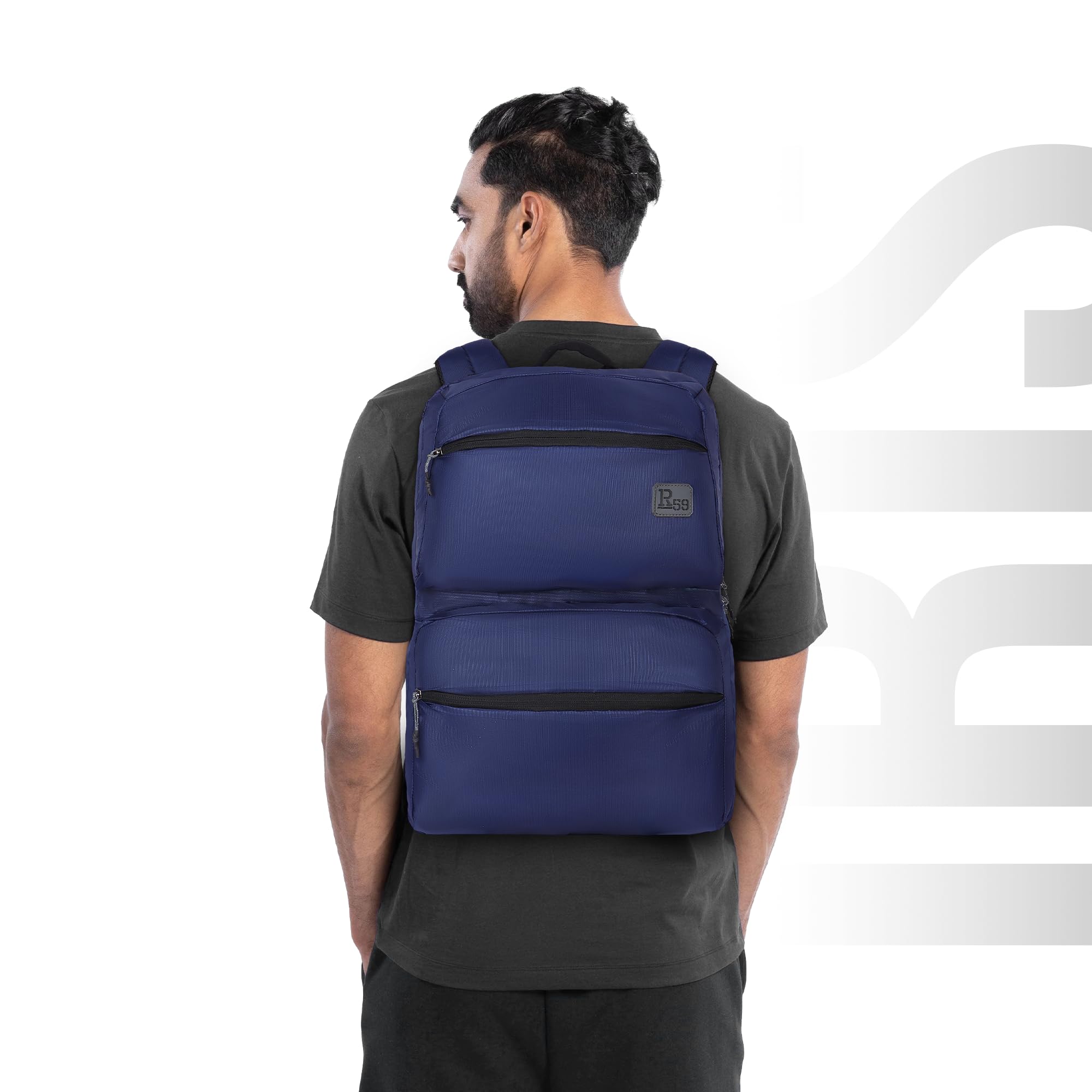 R59 Iris by Harissons 15L Laptop Backpack for Men & Women | Fits 13 Inch Laptop | Quick Pocket, Internal Bottle Pocket & Ventilated Back Panel | Ideal for Office, College & Travel (Black)